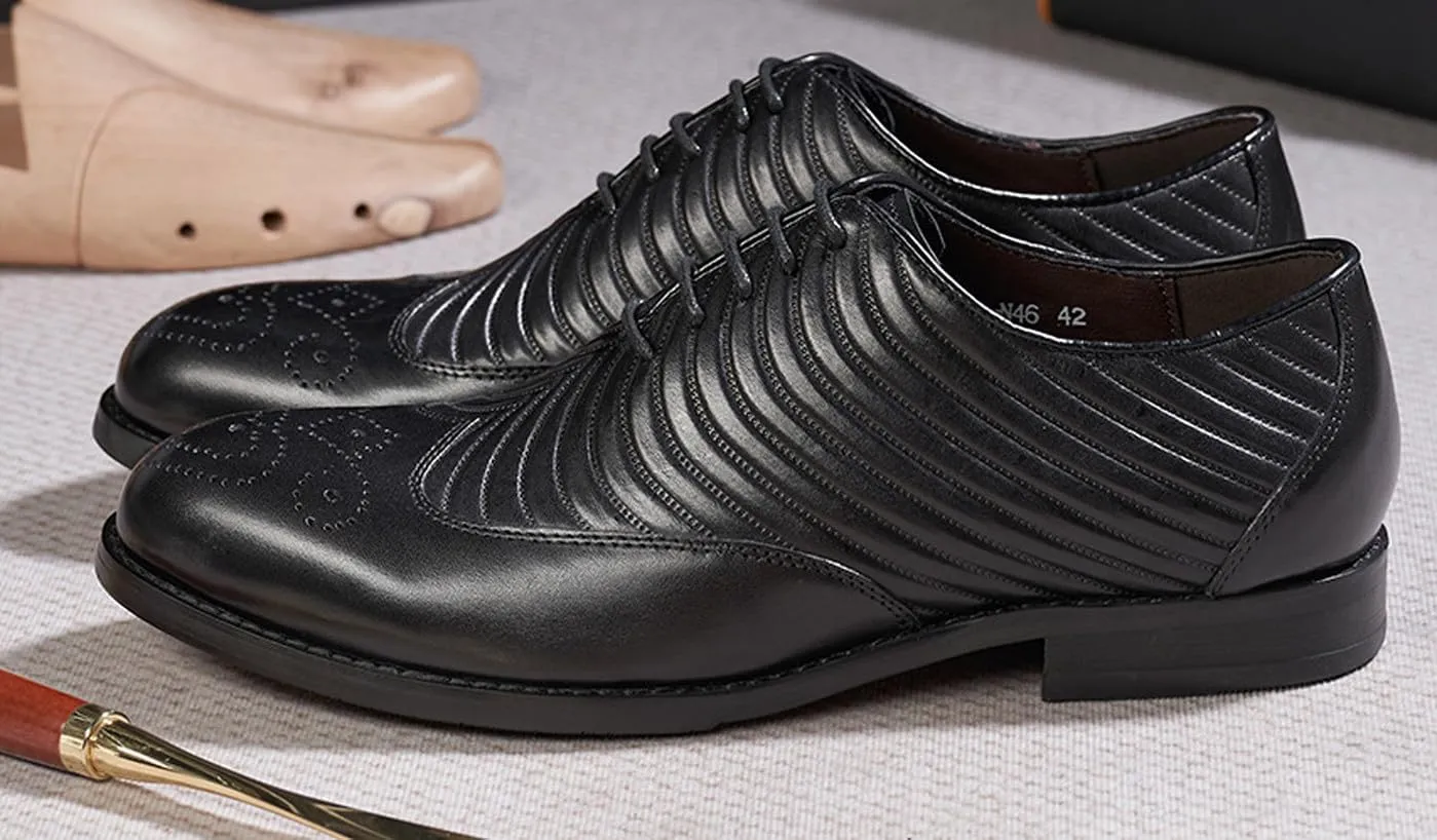 Mens Dress Shoes Formal Oxfords Suit Shoes Genunie Leather Whole Cut Oxfords Fashion Prom Wedding Business Causal Modern Derby Comfortable Tuxedo Shoes for Men