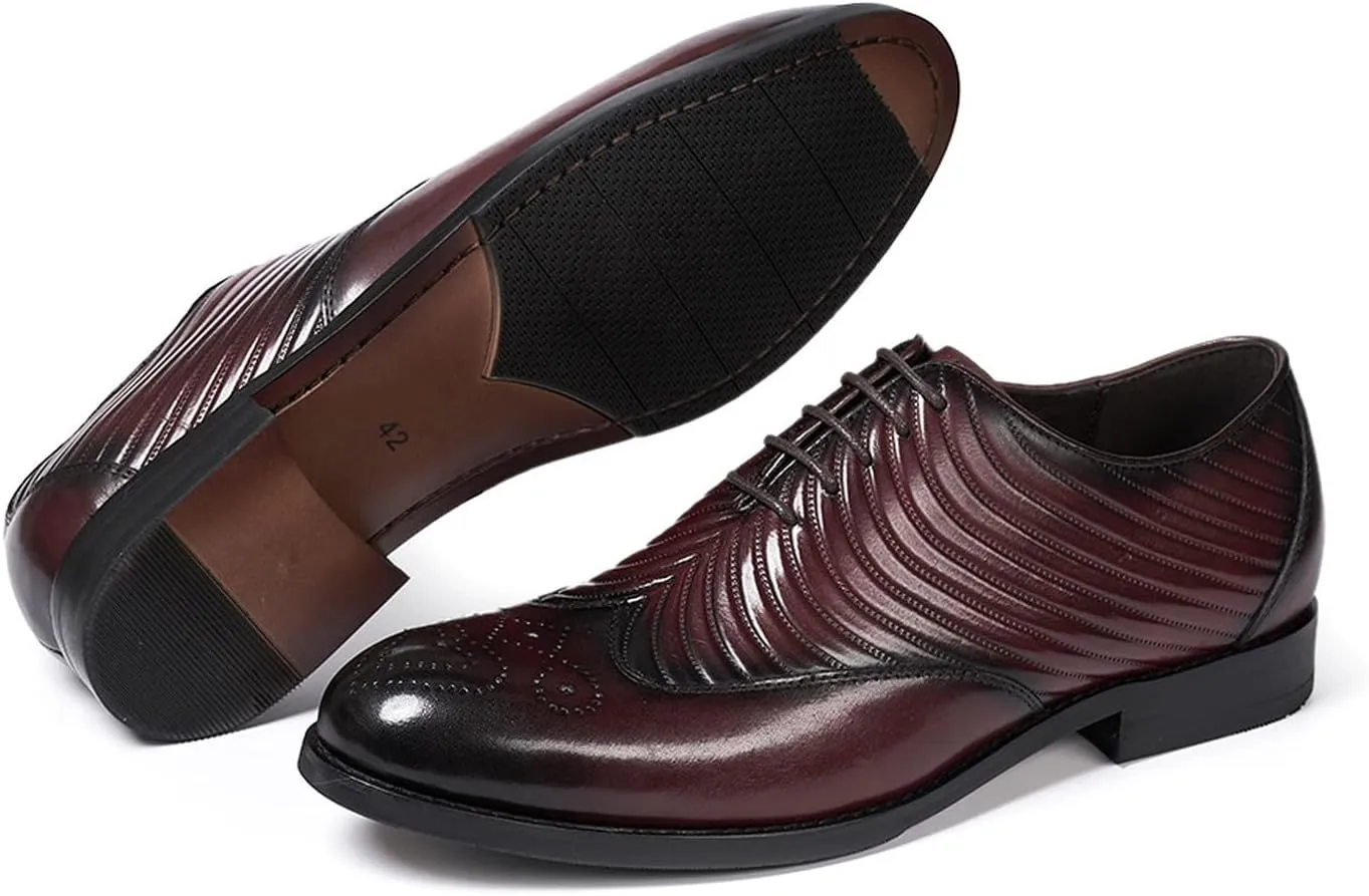 Mens Dress Shoes Formal Oxfords Suit Shoes Genunie Leather Whole Cut Oxfords Fashion Prom Wedding Business Causal Modern Derby Comfortable Tuxedo Shoes for Men