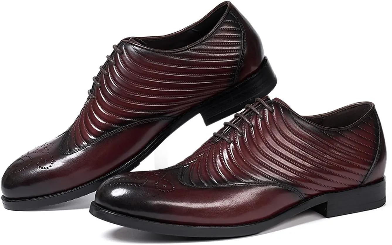 Mens Dress Shoes Formal Oxfords Suit Shoes Genunie Leather Whole Cut Oxfords Fashion Prom Wedding Business Causal Modern Derby Comfortable Tuxedo Shoes for Men