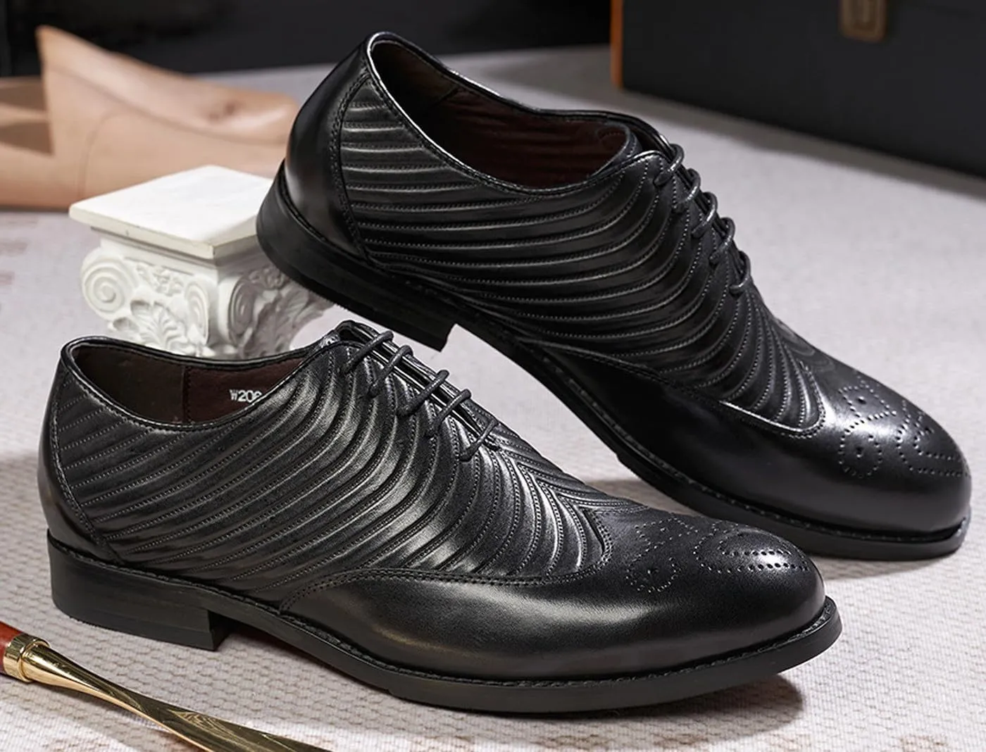 Mens Dress Shoes Formal Oxfords Suit Shoes Genunie Leather Whole Cut Oxfords Fashion Prom Wedding Business Causal Modern Derby Comfortable Tuxedo Shoes for Men