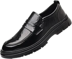 Mens Dress Sneakers Breathable Modern Breathable Leather Wingtip Brogue Oxfords Platform Wingtip