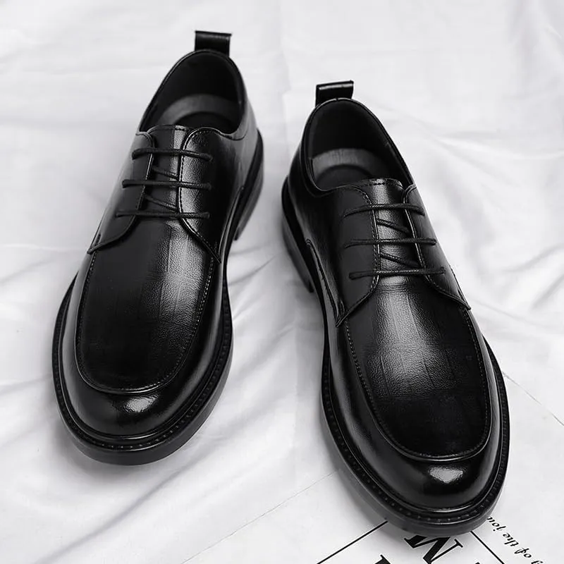 Mens Dress Sneakers Breathable Modern Leather Business Casual Scale Pattern Comfort Formal Shoes Fashion Casual Dress Sneakers