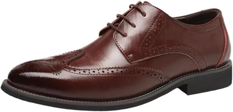 Men's Lace Up Breathable Oxfords Shoes Daily Versatile Comfortable Leather Shoes Fashionable Casual Walking