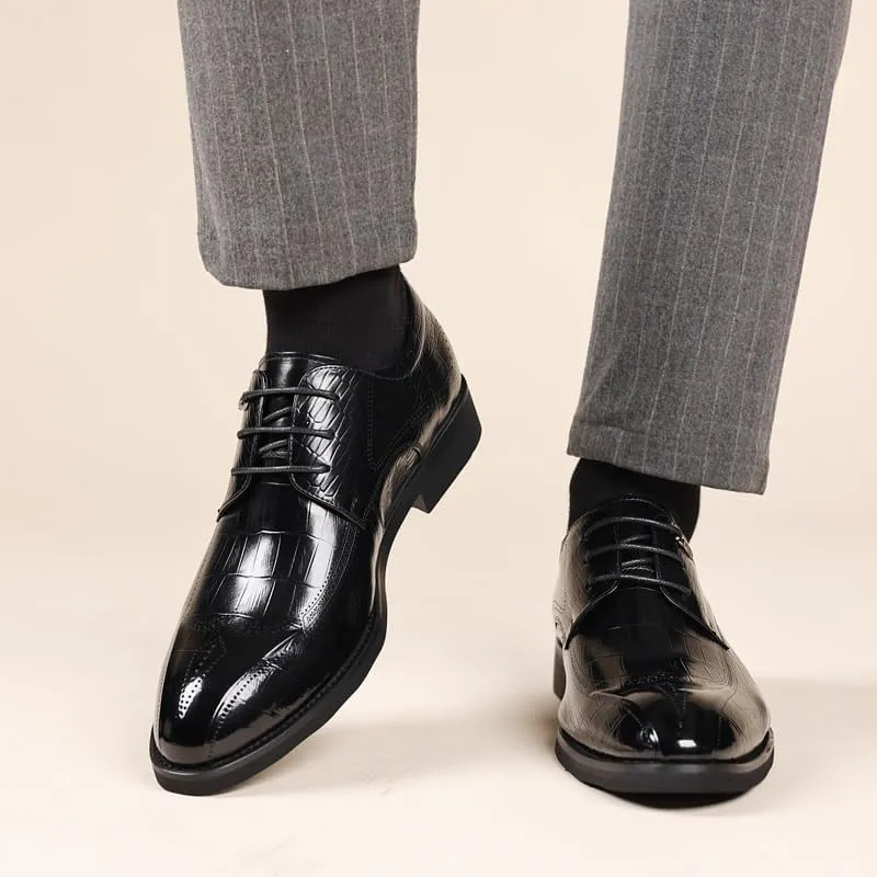 Men's Lace-up Leather Shoes for Wedding Fashionable Comfort Orthopedic Loafers Men's Breathable Oxfords Shoes