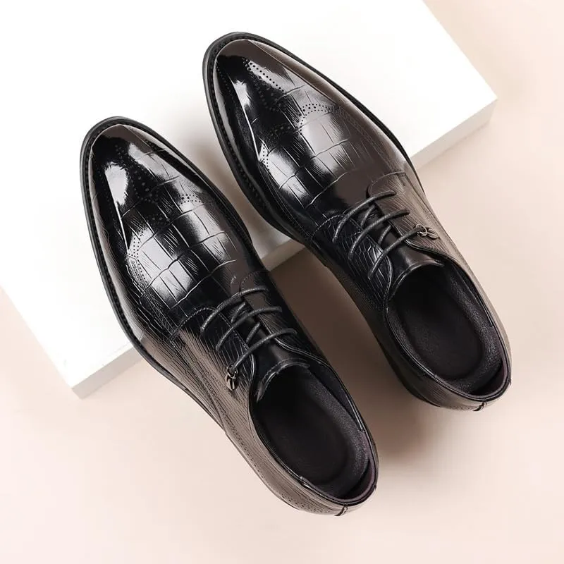 Men's Lace-up Leather Shoes for Wedding Fashionable Comfort Orthopedic Loafers Men's Breathable Oxfords Shoes