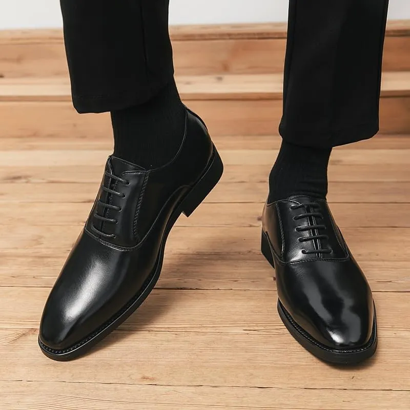 Mens Leather Shoes Footwear Dress Shoes Classic Wingtip Oxfords Business Fashion Breathable Prom Business Wedding Dress Shoes(6.5)