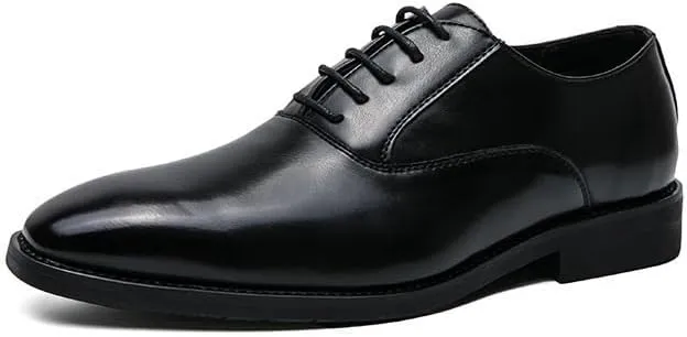 Mens Leather Shoes Footwear Dress Shoes Classic Wingtip Oxfords Business Fashion Breathable Prom Business Wedding Dress Shoes(6.5)