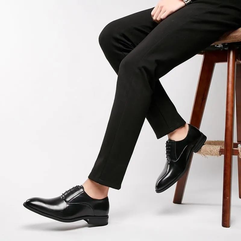Men's Lightweight Comfort Oxfords - Formal Faux Patent Leather Tuxedo Dress Shoes for Business Events