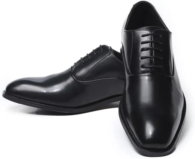 Men's Lightweight Comfort Oxfords - Formal Faux Patent Leather Tuxedo Dress Shoes for Business Events