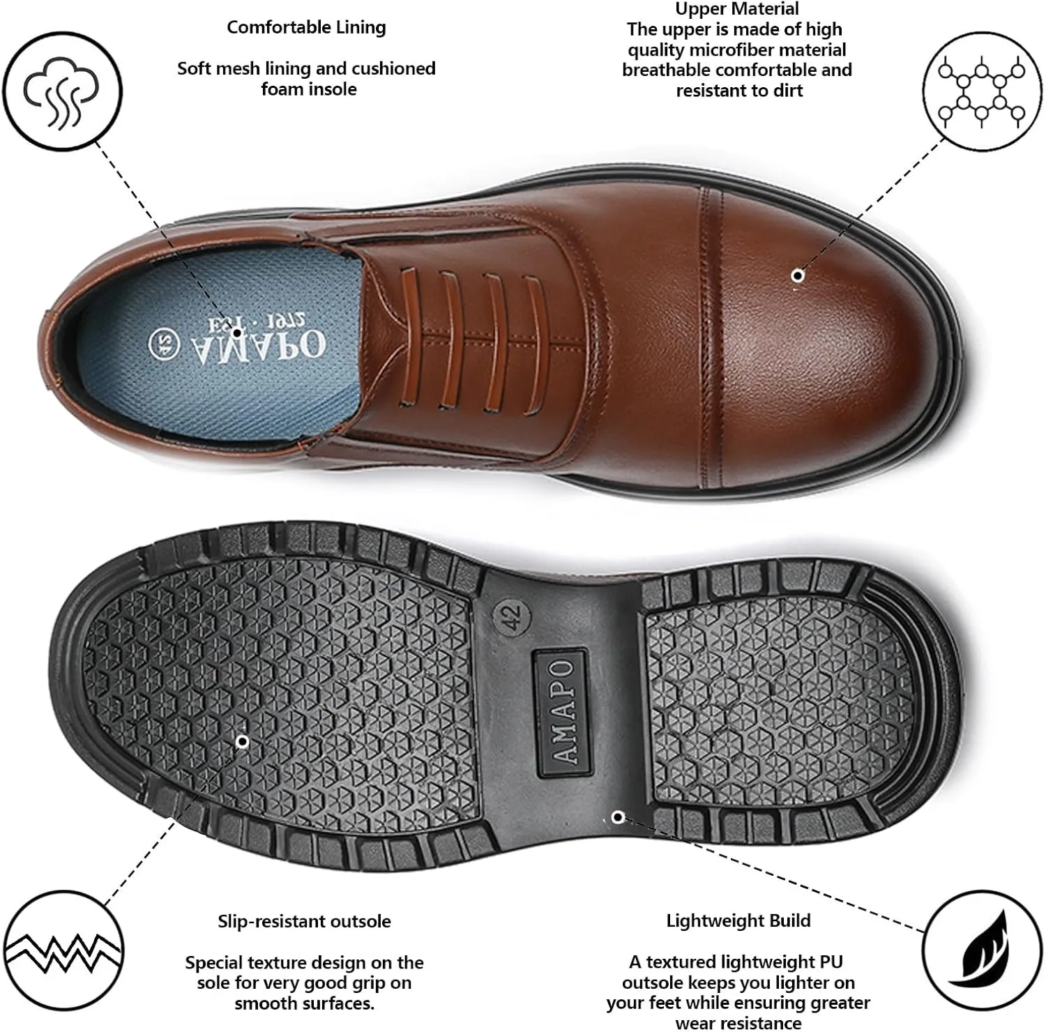 Men's Loafer Dress Shoes Classic Oxfords Shoes for Men Formal Business