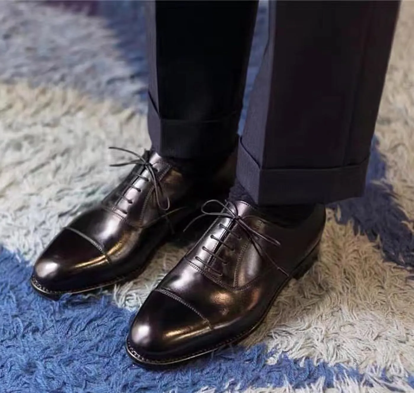 Mens Oxfords Dress Formal Shoes Fashion Genunie Leather Cap Toe Derby Business Casual Lace Up Shoes Modern Prom Wedding Suit Shoes Tuxedo Shoes for Men