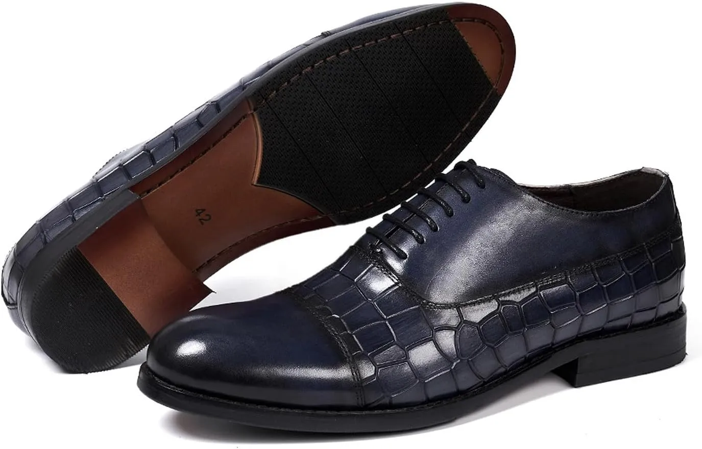 Mens Oxfords Formal Dress Suit Shoes Genunie Leather Cap Toe Modern Shoes Men's Fashion Prom Wedding Business Casual Luxury Derby Comfortable Tuxedo Shoes for Men