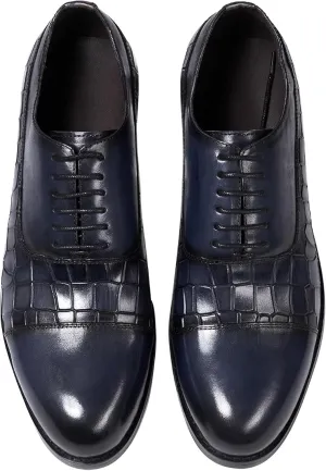Mens Oxfords Formal Dress Suit Shoes Genunie Leather Cap Toe Modern Shoes Men's Fashion Prom Wedding Business Casual Luxury Derby Comfortable Tuxedo Shoes for Men