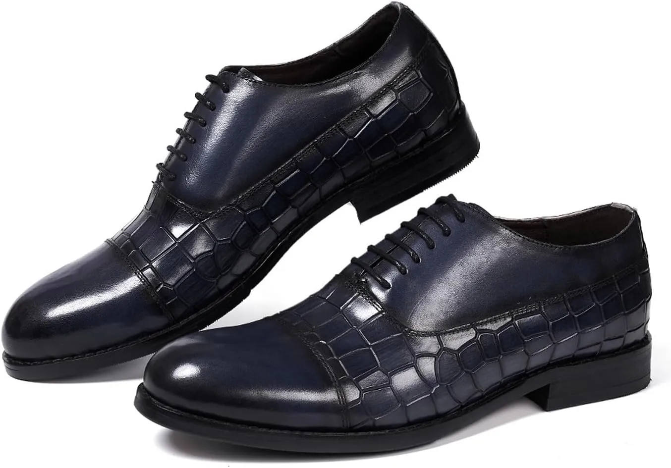 Mens Oxfords Formal Dress Suit Shoes Genunie Leather Cap Toe Modern Shoes Men's Fashion Prom Wedding Business Casual Luxury Derby Comfortable Tuxedo Shoes for Men