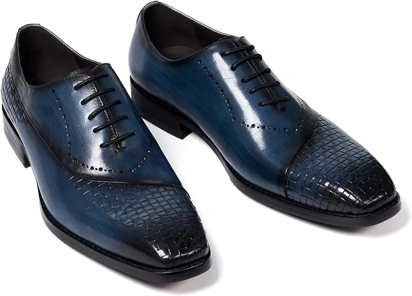 Men's Oxfords Formal Dress Suit Shoes Genunie Leather Wingtips Brogues Woven Pattern Modern Shoes Men's Fashion Prom Wedding Business Causal Derby Comfortable Tuxedo Shoes for Men