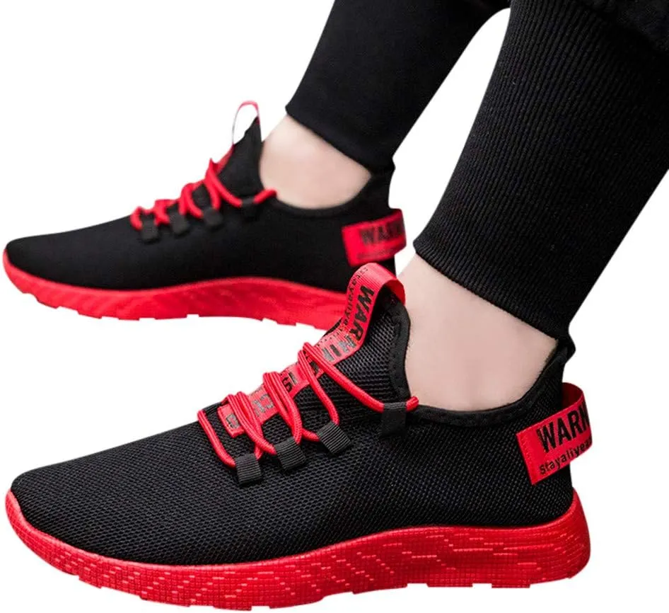 Mens Oxfords Lace-Up Lightweight Casual Walking Shoes Running Shoes for Women Mesh Woman Shoes Casual Chunky Sneakers Red Tennis Shoe Loafers Shoe