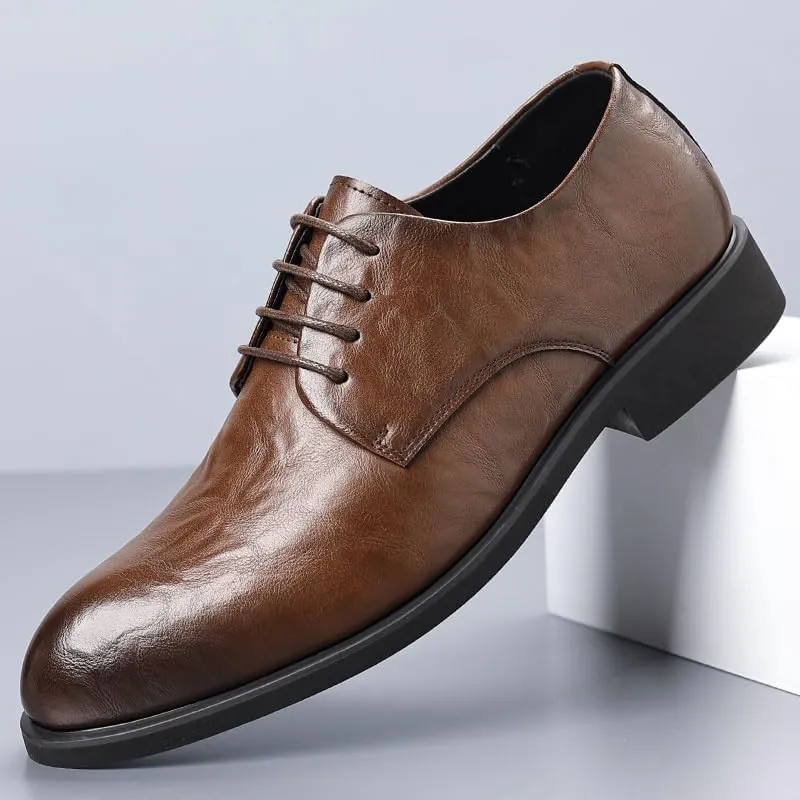 Mens Oxfords Men's Breathable Leather Wingtip Brogue Pointed Toe Classic Formal Business Dress Shoes