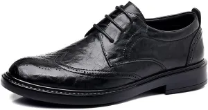 Men’s Patent Leather Oxfords Formal Business Tuxedo Dress Shoes Classic Lace-Up Wedding Derby Shoes