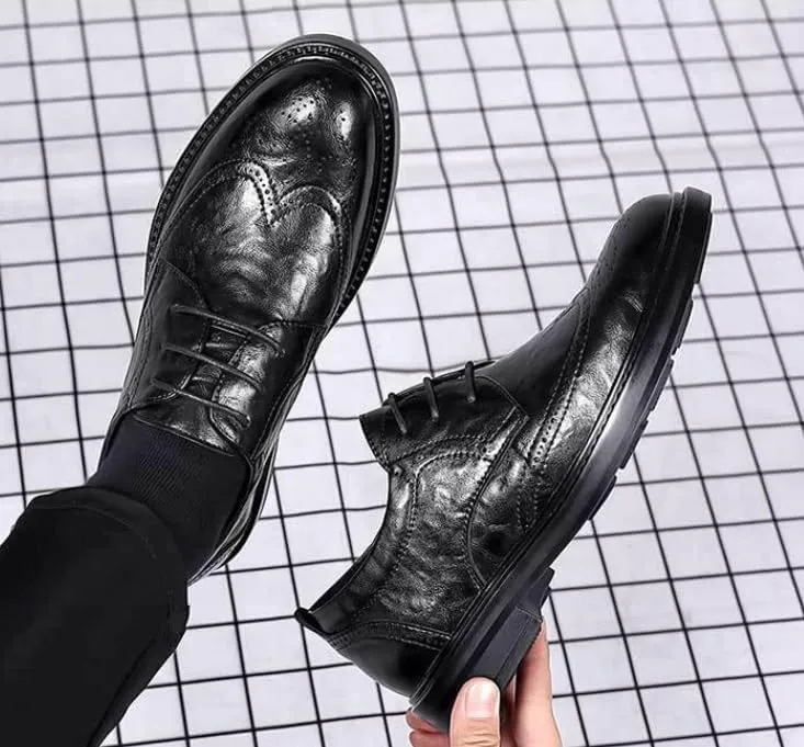 Men’s Patent Leather Oxfords Formal Business Tuxedo Dress Shoes Classic Lace-Up Wedding Derby Shoes