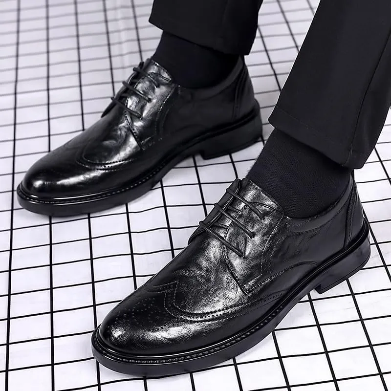 Men’s Patent Leather Oxfords Formal Business Tuxedo Dress Shoes Classic Lace-Up Wedding Derby Shoes