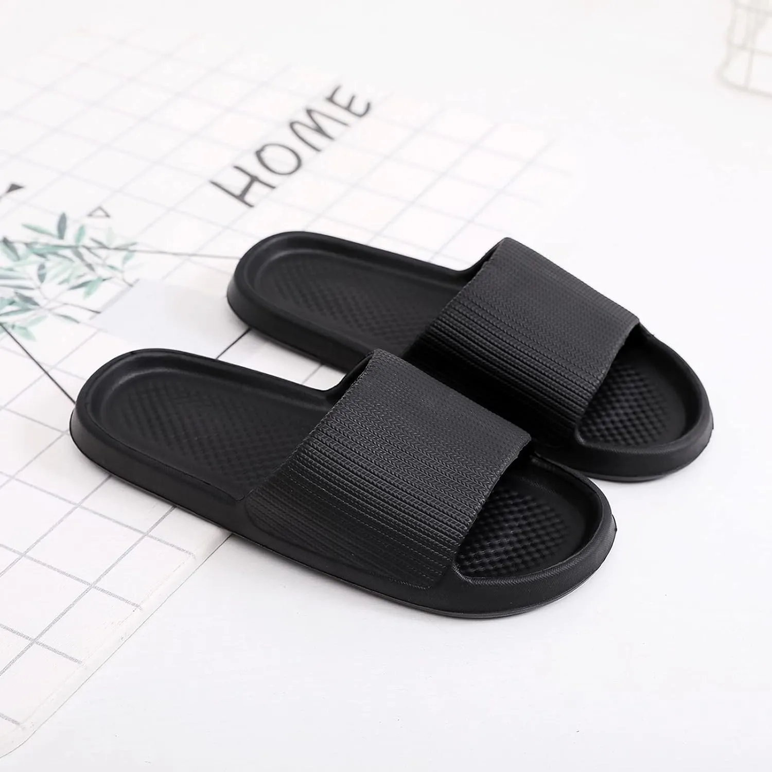Mens Shower Slides Slides Sandals Pool Slides Slippers Non Slip Shoes Cushioned Thick Sole Bathroom Sandals Indoor Outdoor