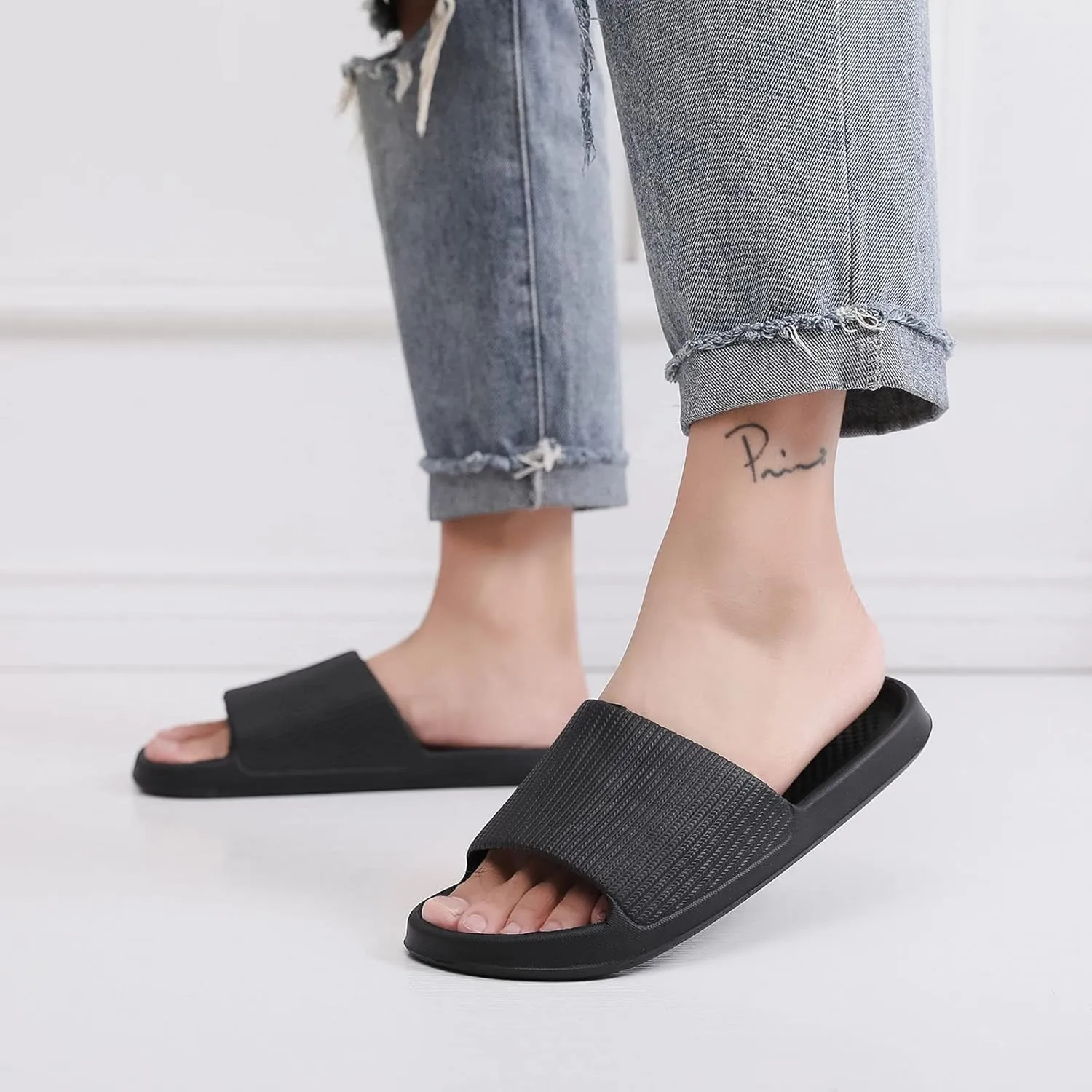 Mens Shower Slides Slides Sandals Pool Slides Slippers Non Slip Shoes Cushioned Thick Sole Bathroom Sandals Indoor Outdoor