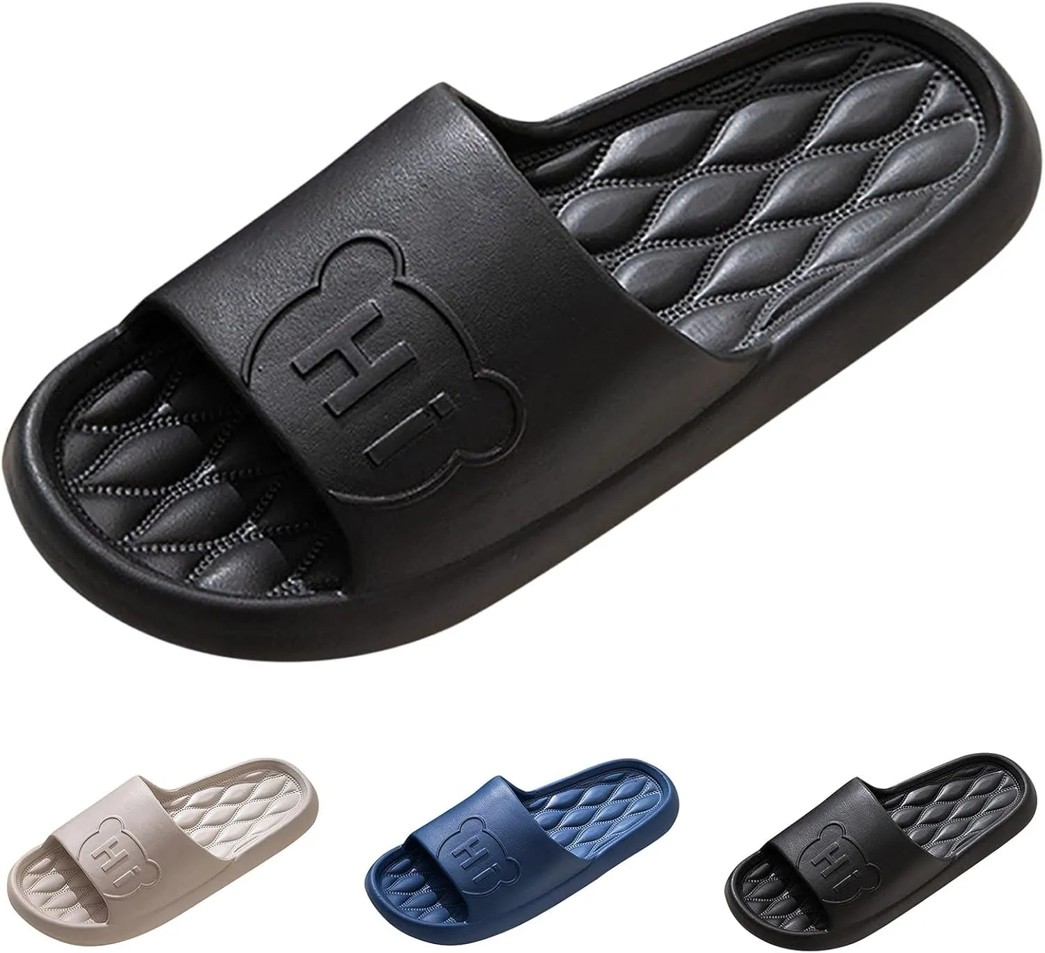 Mens Slides Womens Slides Cloud Slippers for Men Shower Shoes Women Ultra Comfort Open Toe Gym Slippers