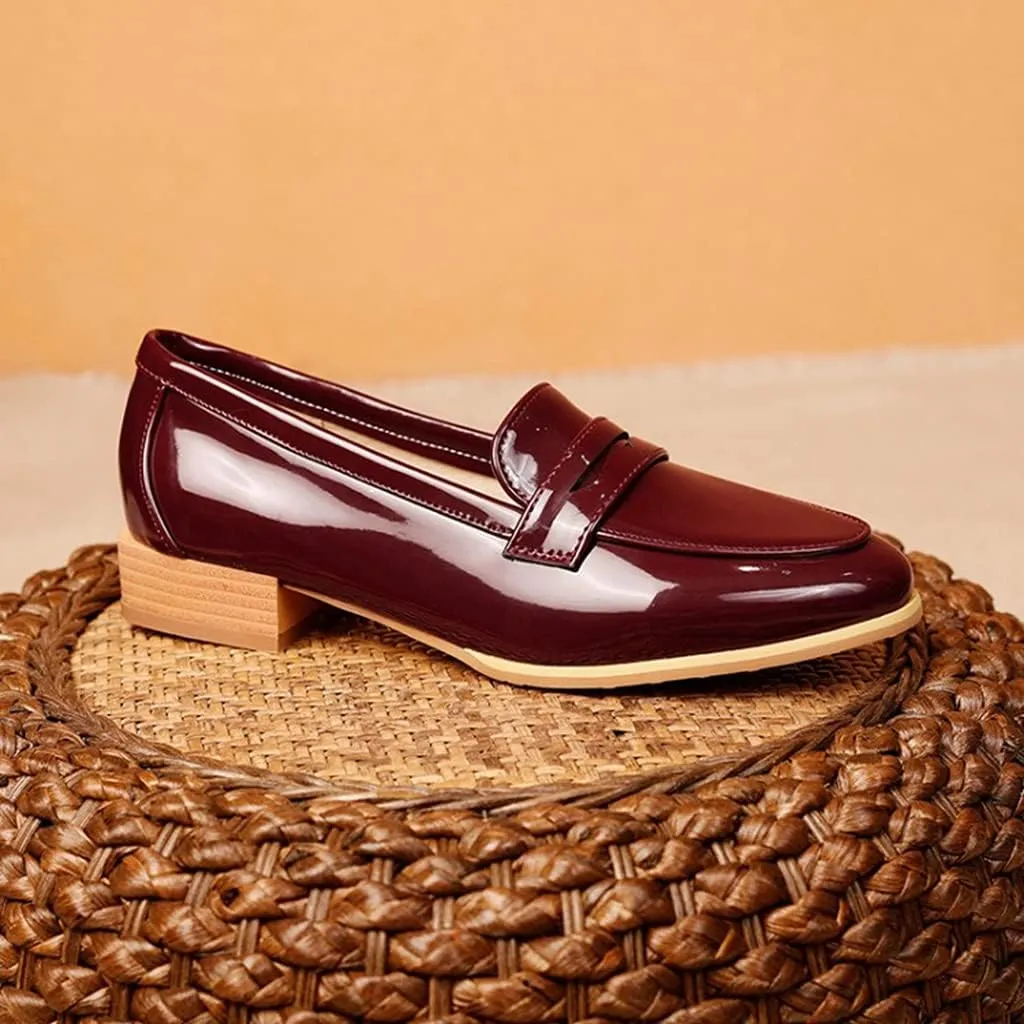 MIOKE Women's Casual Flat Low Heel Oxfords Shoes Slip On Wingtip Vintage Classic Western Oxford Brogues