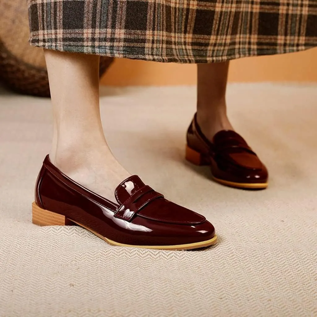 MIOKE Women's Casual Flat Low Heel Oxfords Shoes Slip On Wingtip Vintage Classic Western Oxford Brogues