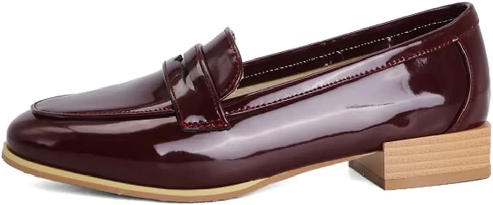 MIOKE Women's Casual Flat Low Heel Oxfords Shoes Slip On Wingtip Vintage Classic Western Oxford Brogues