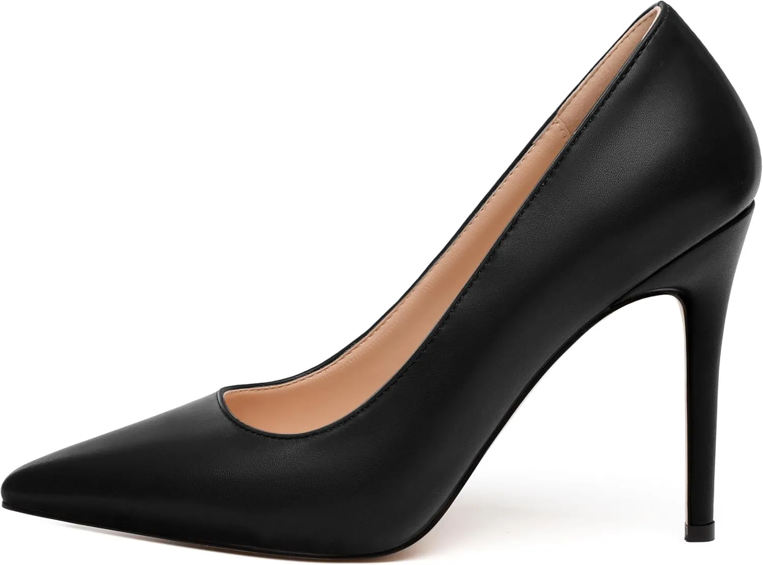 MODENCOCO Women's High Heel Pumps Elegant Stiletto Heels Sexy Closed Pointed Toe Heels Classic Comfortable Slip-On Dress Shoes for Party Wedding Prom Office 4 Inch