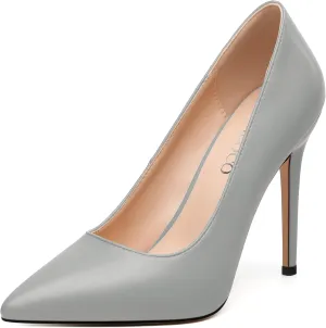 MODENCOCO Women's High Heel Pumps Elegant Stiletto Heels Sexy Closed Pointed Toe Heels Classic Comfortable Slip-On Dress Shoes for Party Wedding Prom Office 4 Inch