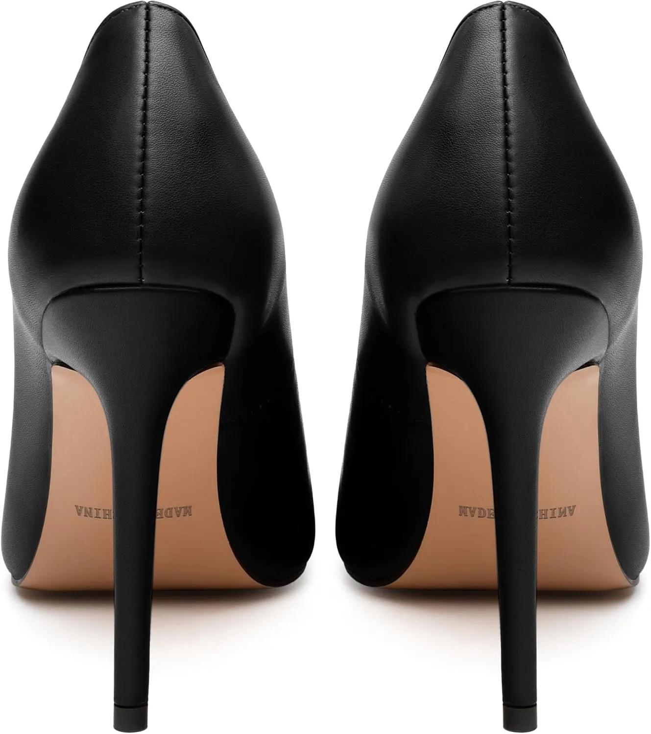 MODENCOCO Women's High Heel Pumps Elegant Stiletto Heels Sexy Closed Pointed Toe Heels Classic Comfortable Slip-On Dress Shoes for Party Wedding Prom Office 4 Inch