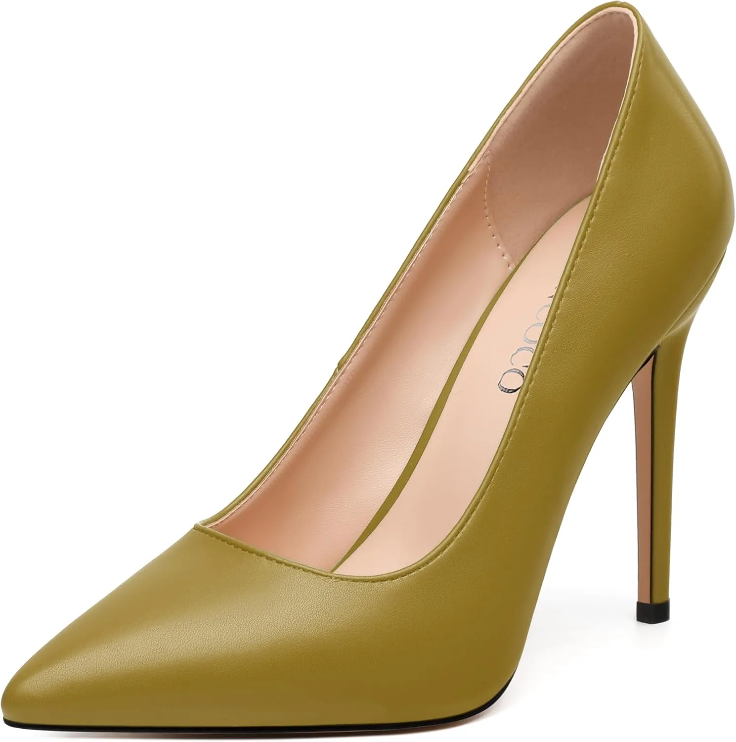 MODENCOCO Women's High Heel Pumps Elegant Stiletto Heels Sexy Closed Pointed Toe Heels Classic Comfortable Slip-On Dress Shoes for Party Wedding Prom Office 4 Inch