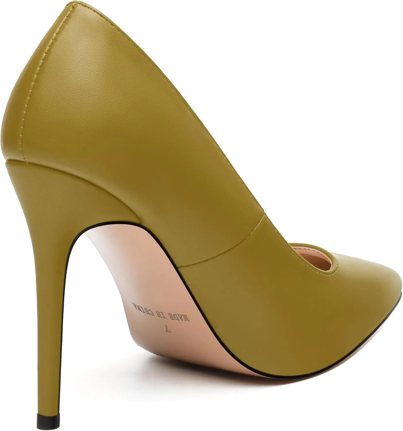 MODENCOCO Women's High Heel Pumps Elegant Stiletto Heels Sexy Closed Pointed Toe Heels Classic Comfortable Slip-On Dress Shoes for Party Wedding Prom Office 4 Inch