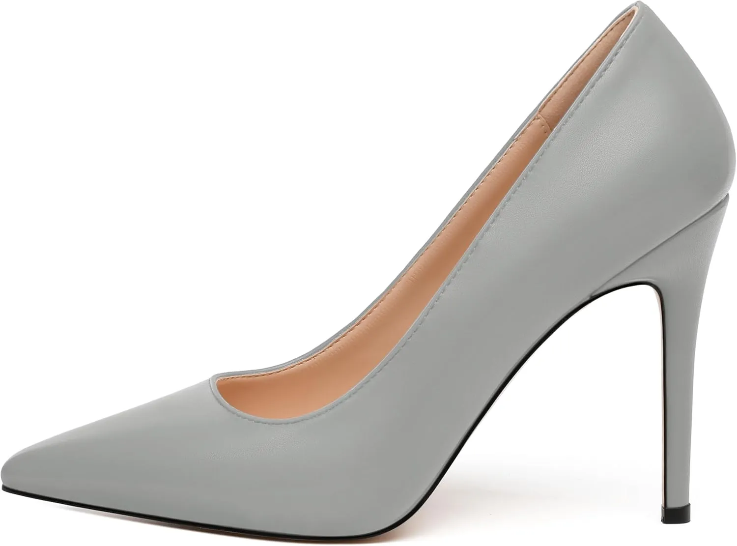 MODENCOCO Women's High Heel Pumps Elegant Stiletto Heels Sexy Closed Pointed Toe Heels Classic Comfortable Slip-On Dress Shoes for Party Wedding Prom Office 4 Inch