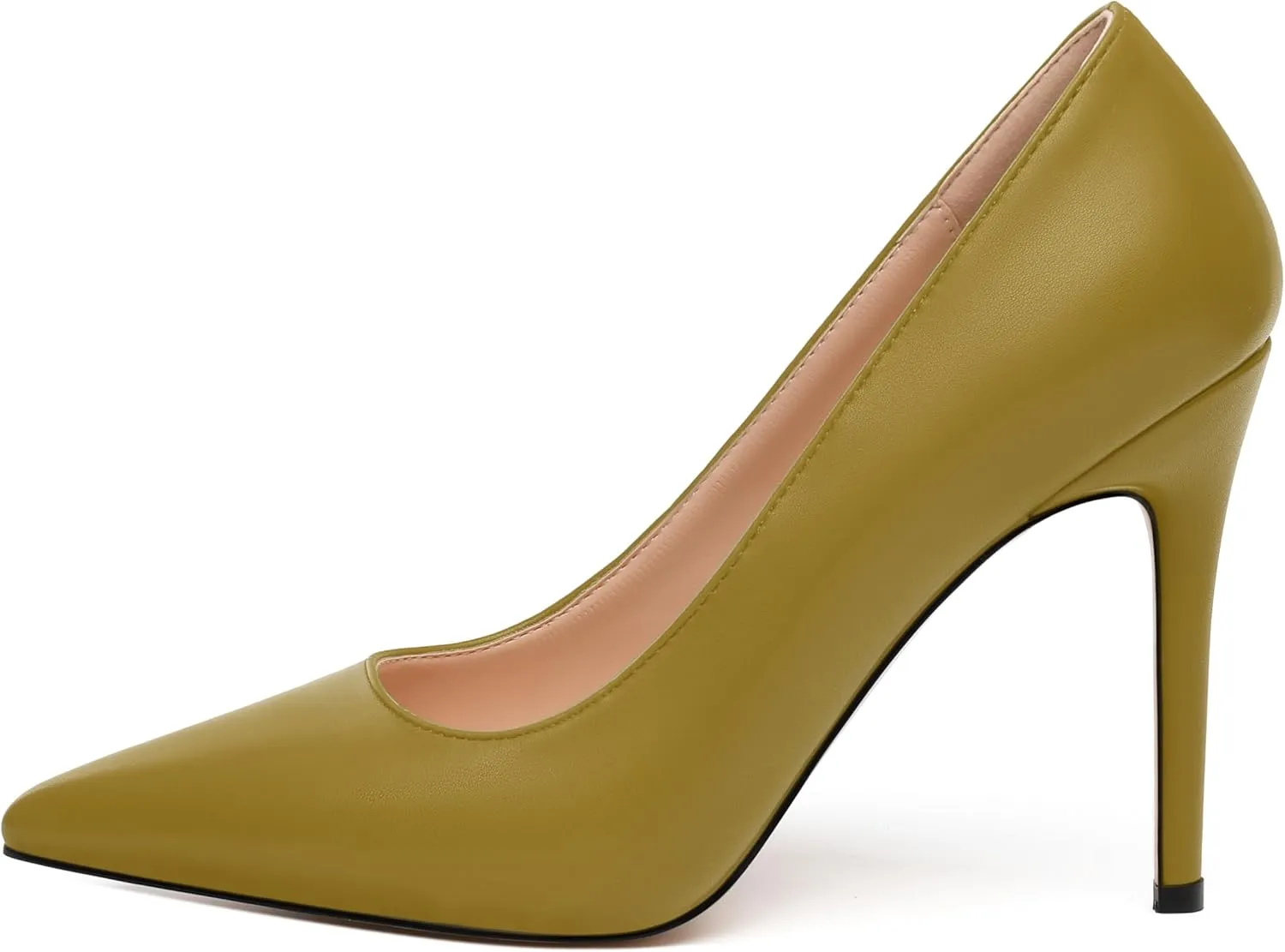 MODENCOCO Women's High Heel Pumps Elegant Stiletto Heels Sexy Closed Pointed Toe Heels Classic Comfortable Slip-On Dress Shoes for Party Wedding Prom Office 4 Inch