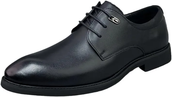 Modern Leather Business Casual Scale Pattern Formal Shoes Comfortable Round Toe Lace Up Loafers Men Orthopedic Shoes