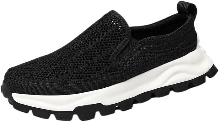 Modern Men's Slip-On Canvas Loafers Breathable Mesh Casual Summer Shoes with Durable Rubber Outsole