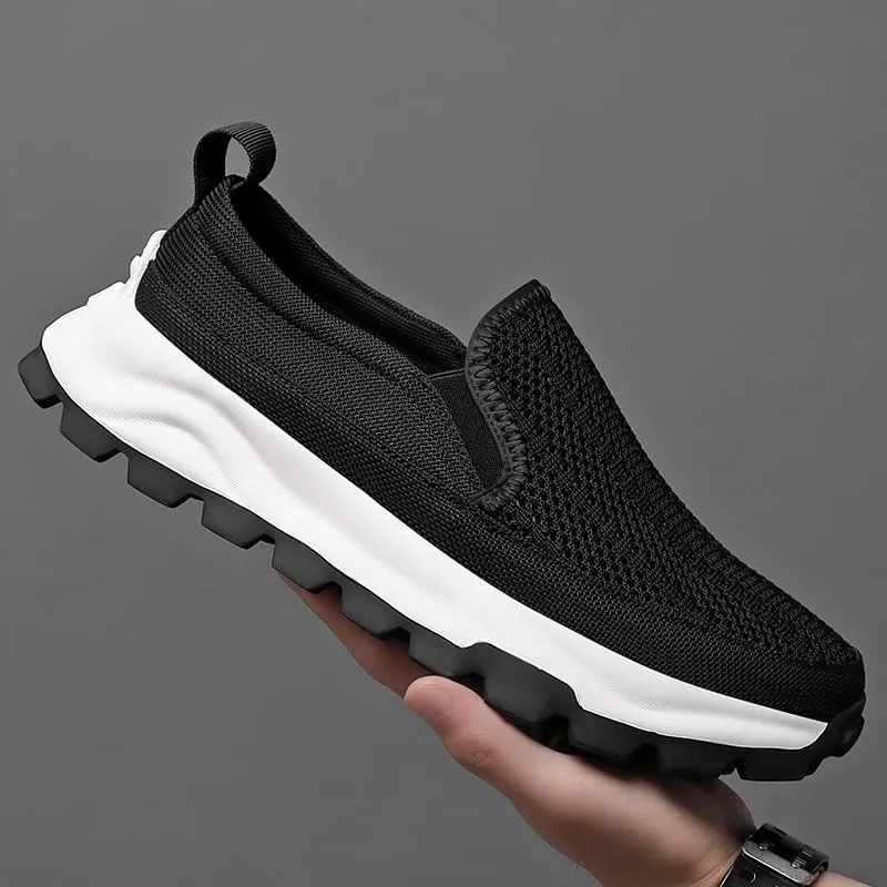 Modern Men's Slip-On Canvas Loafers Breathable Mesh Casual Summer Shoes with Durable Rubber Outsole