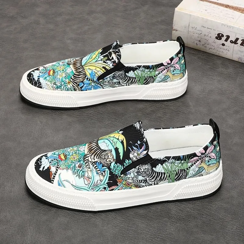 Modern Men's Slip-On Canvas Loafers - Trendy Lace-Free Design for Casual Fridays, Lightweight & Breathable for Warm Weather
