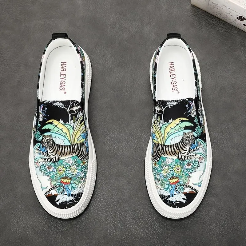 Modern Men's Slip-On Canvas Loafers - Trendy Lace-Free Design for Casual Fridays, Lightweight & Breathable for Warm Weather