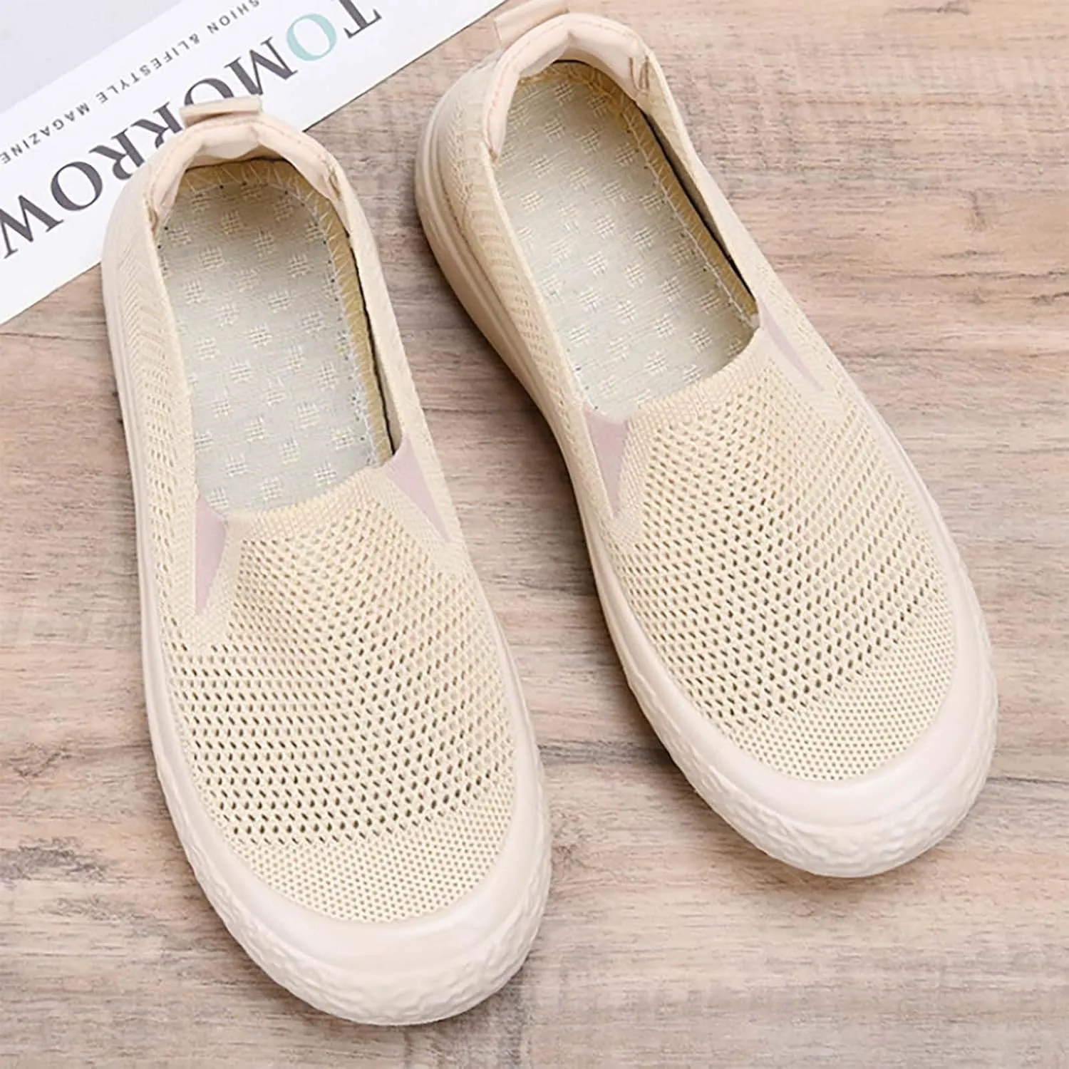 Non Slip Work Shoes Women Lightweight Casual Shoes Slip On Sneakers Running Lightweight Tennis Non Slip High Top Basketball Shoe Loafers Casual Slip On