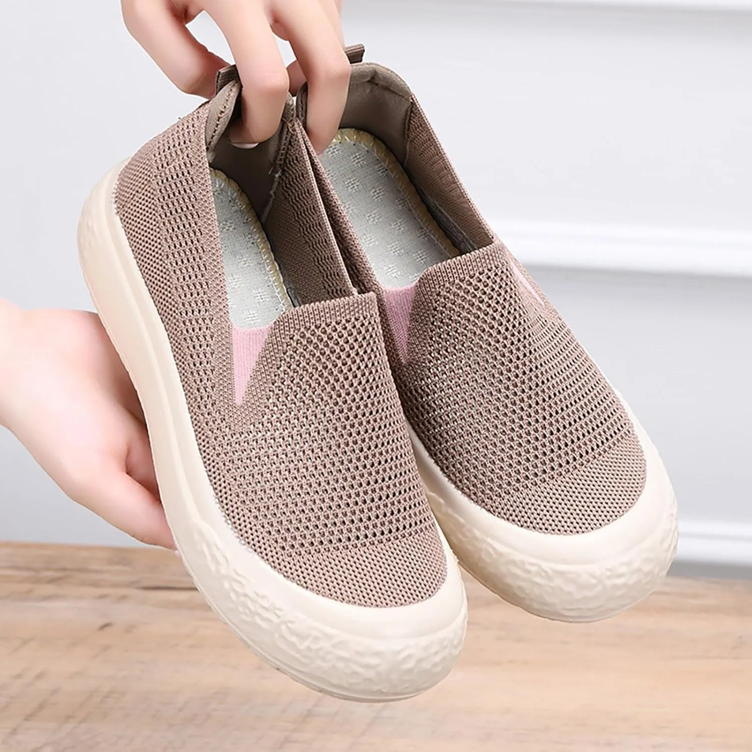 Non Slip Work Shoes Women Lightweight Casual Shoes Slip On Sneakers Running Lightweight Tennis Non Slip High Top Basketball Shoe Loafers Casual Slip On
