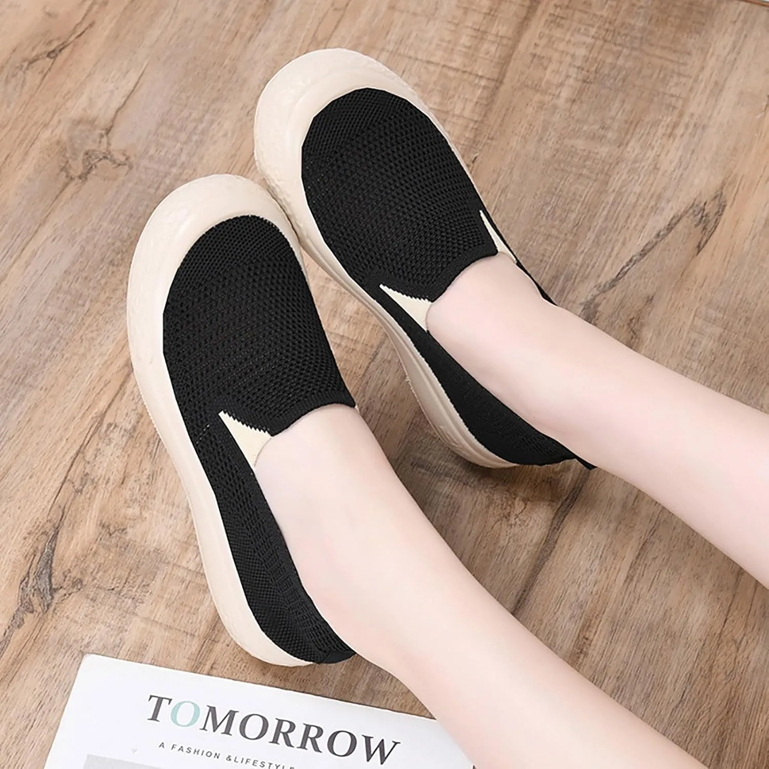 Non Slip Work Shoes Women Lightweight Casual Shoes Slip On Sneakers Running Lightweight Tennis Non Slip High Top Basketball Shoe Loafers Casual Slip On