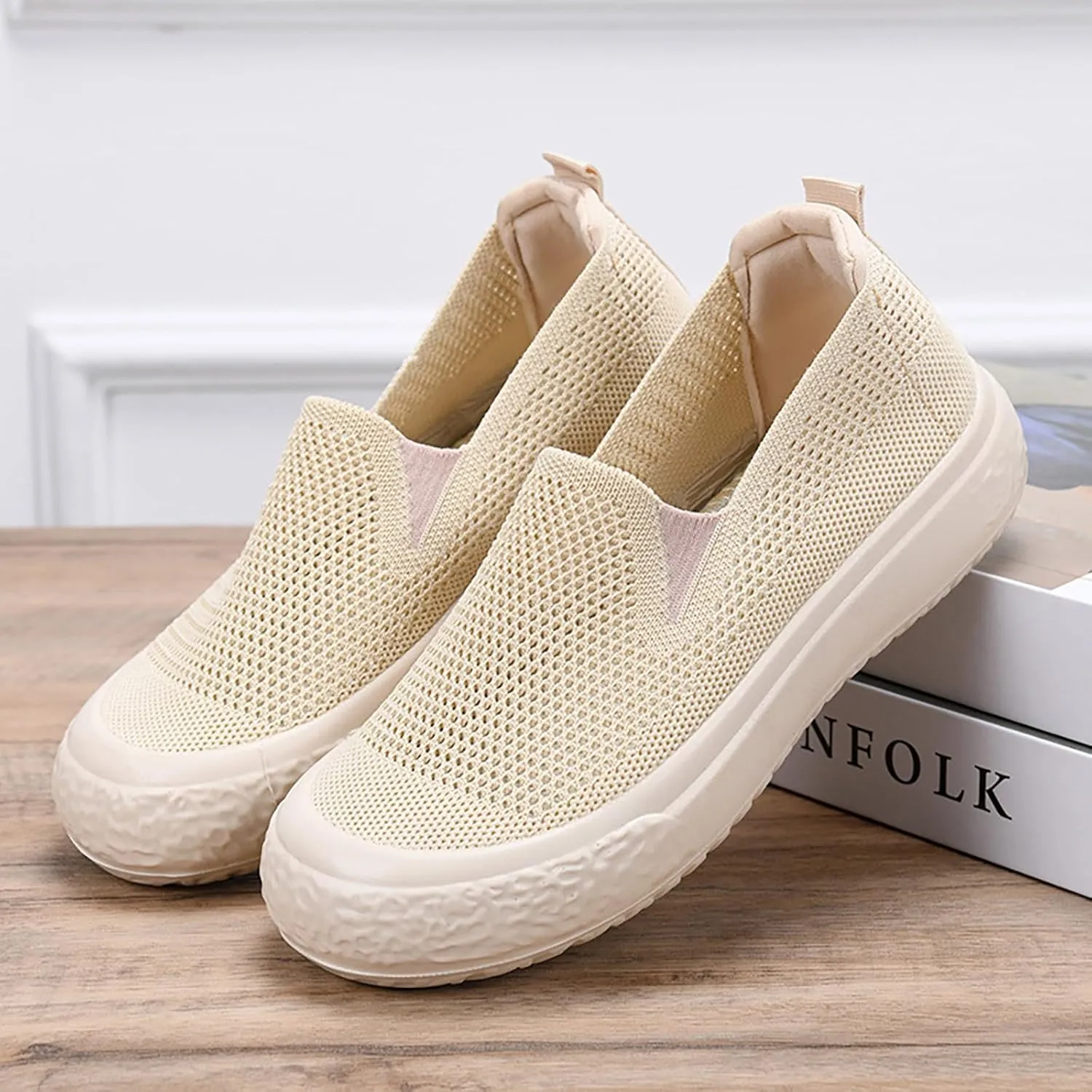 Non Slip Work Shoes Women Lightweight Casual Shoes Slip On Sneakers Running Lightweight Tennis Non Slip High Top Basketball Shoe Loafers Casual Slip On
