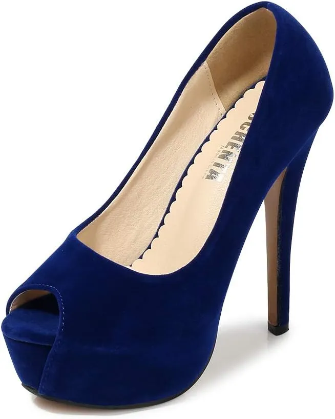 OCHENTA Women's Peep Toe Prom Heels Platform High Heels Sexy Dress Pumps