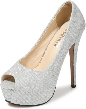 OCHENTA Women's Peep Toe Prom Heels Platform High Heels Sexy Dress Pumps
