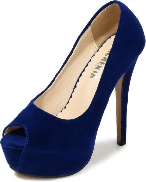 OCHENTA Women's Peep Toe Prom Heels Platform High Heels Sexy Dress Pumps