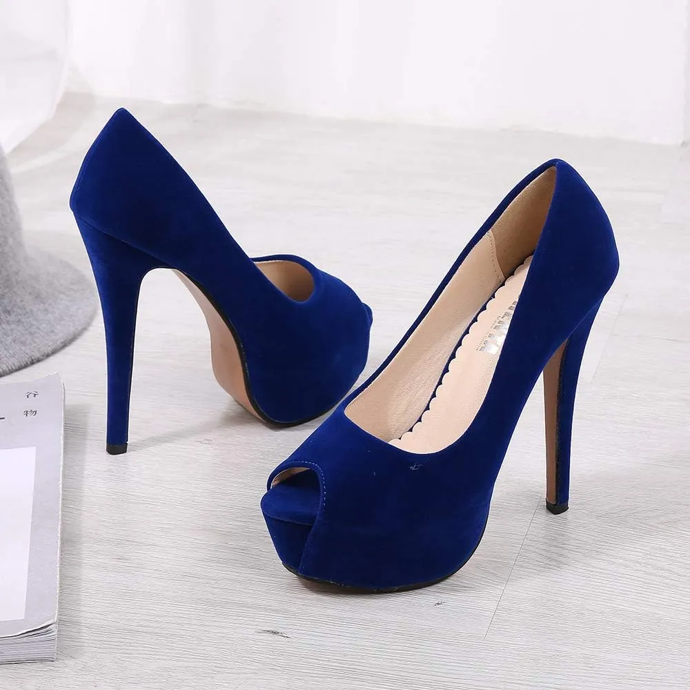 OCHENTA Women's Peep Toe Prom Heels Platform High Heels Sexy Dress Pumps